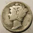 1924 D Mercury Dime G - VG   "Actual Coin Pictured - Not Cleaned"
