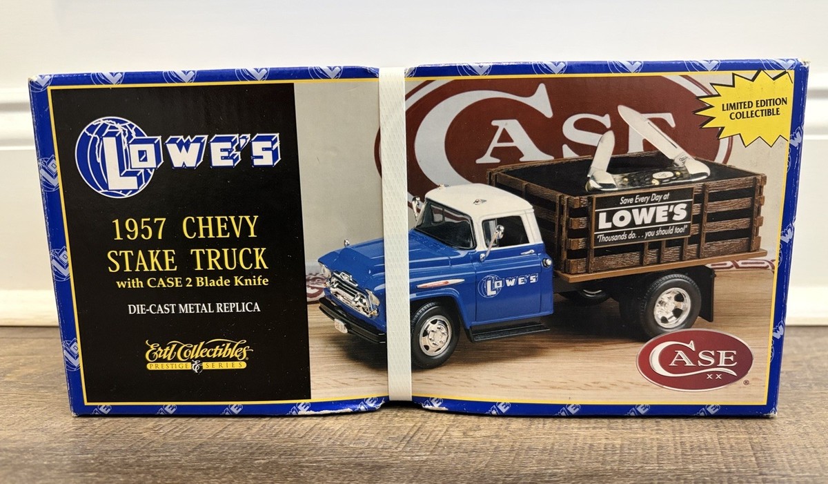 Lowes/ Case XX 1957 Chevy Die Cast Stake Truck w Knife Ertl 2000