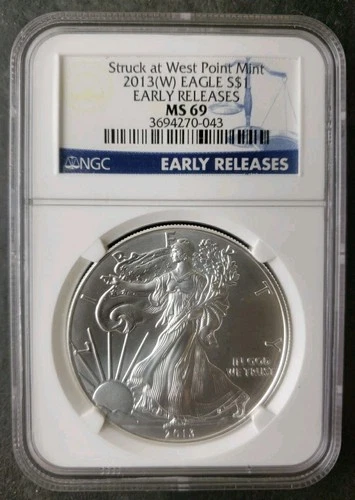 2013 (W) $1 American Silver Eagle Dollar NGC MS69