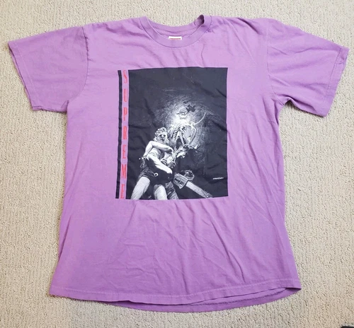 T shirt violet clair FW17 Supreme Chainsaw (horreur) moyen
