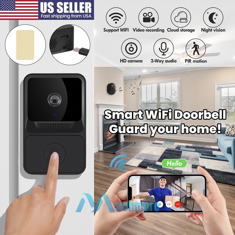 Video Doorbell Camera WiFi Wireless Outdoor Security Cam Night Vision Door Chime-image