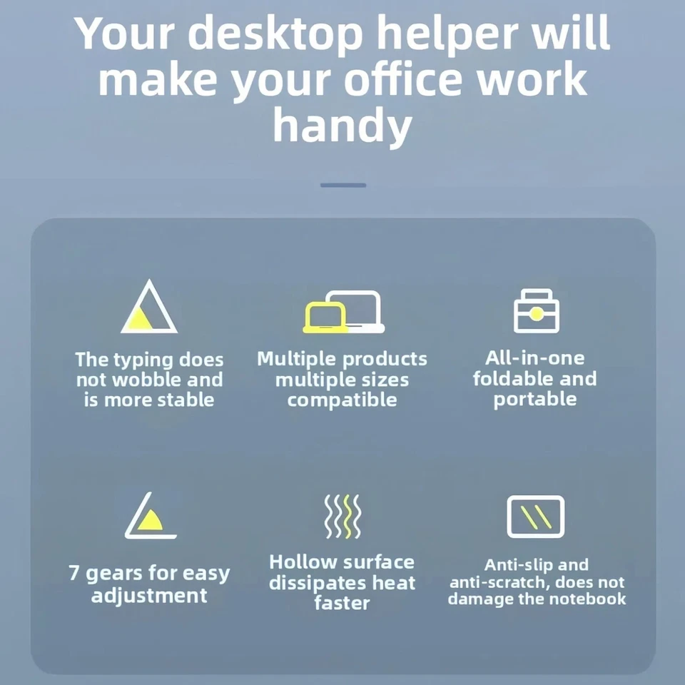 Laptop Ständer Aluminium höhenverstellbar faltbar rutschfest bis 17,3" - Bild 3 von 4