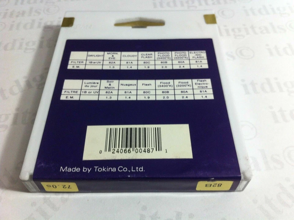 72mm Hoya 82B 82-B 82 B Light Balancing Blue Glass Lens Filter 72 mm Japan - Image 3 of 3