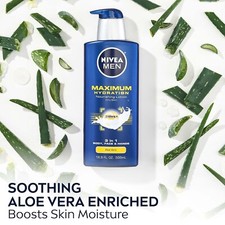 NIVEA MEN Loción Corporal Hidratación Máxima 3 en 1,9 Fl Oz Botella