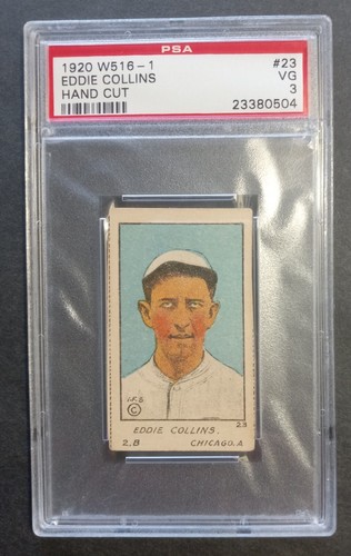 1920 W519-1 - #23 Eddie Collins - POP 3, 3 Higher - PSA 3 VG