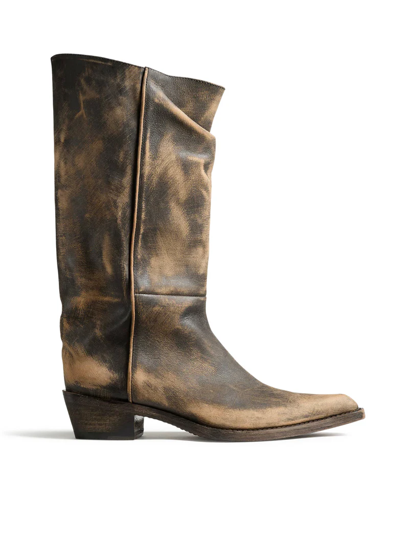 KHAITE Clive $1680 Vintage Black Leather Boots New And Authentic