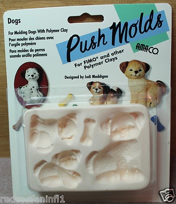 AMACO - Dog with Pups Push Mold by Designer Judi Maddigan-Rare & OOP 