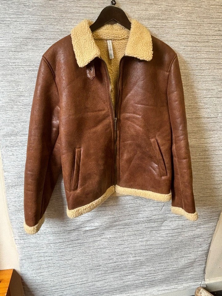 ZARA men's brown flying jacket UK L CG BC2 eBay