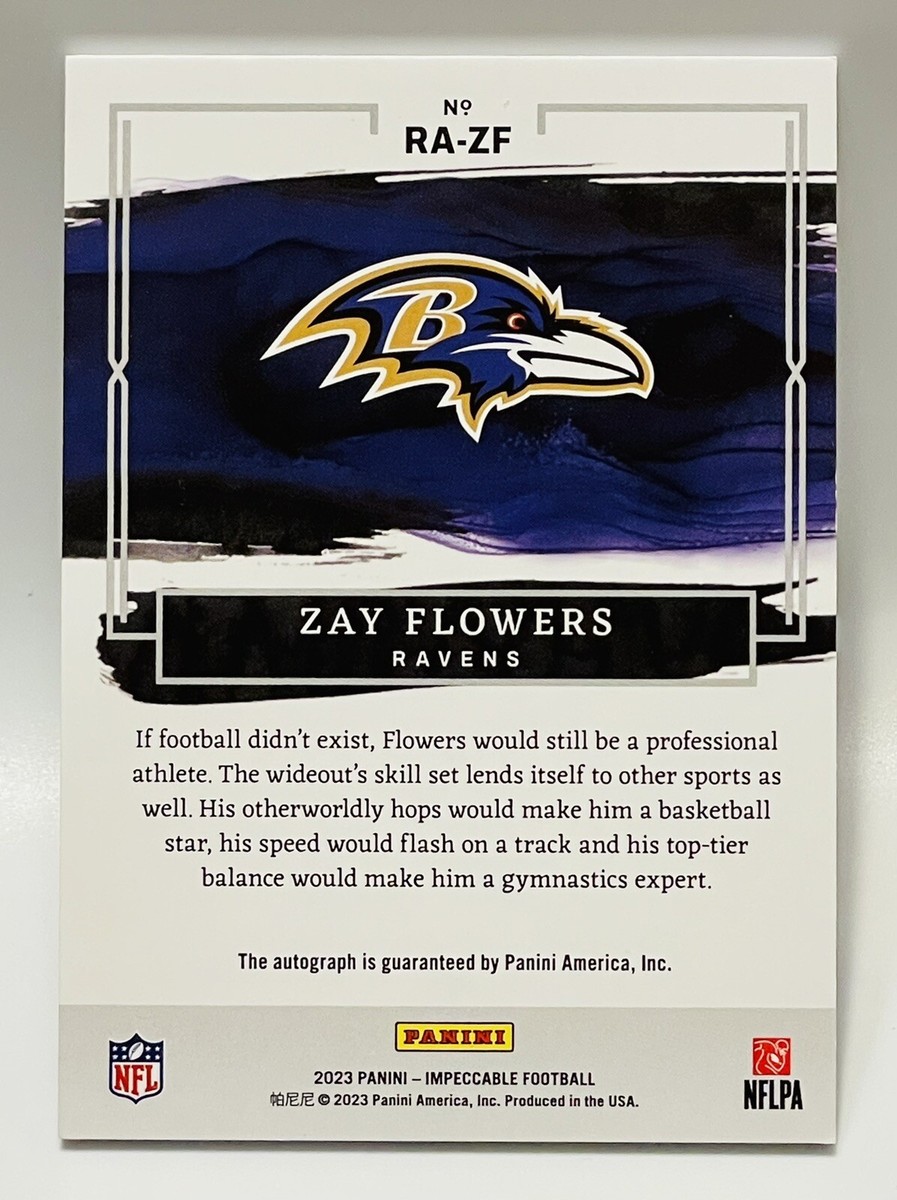 Zay Flowers RC *15/99* Auto 2023 Panini Impeccable #RA-ZF