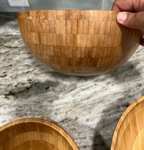 Juego de cuencos de madera IKEA no 1 cuenco grande 1 cuenco mediano 1 mediano con lados altos Foto 4 de 4