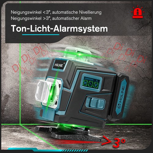 16 Line Laser Level Wasserwaage 4D 360° Kreuzlinienlaser Fliesenboden Laser Kit - Bild 8 von 22