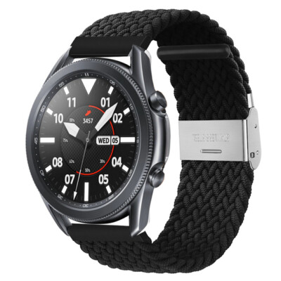 Samsung Galaxy Watch 4 3 Classic Active 2 Braided Elastic Woven Nylon 20mm Band