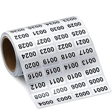 001 to 2000 Consecutive Number Inventory Stickers Label Tags for Storage