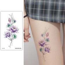 1 Sheet Floral Pattern Temporary Tattoo Sticker Body Art for Arm Leg Back Retro