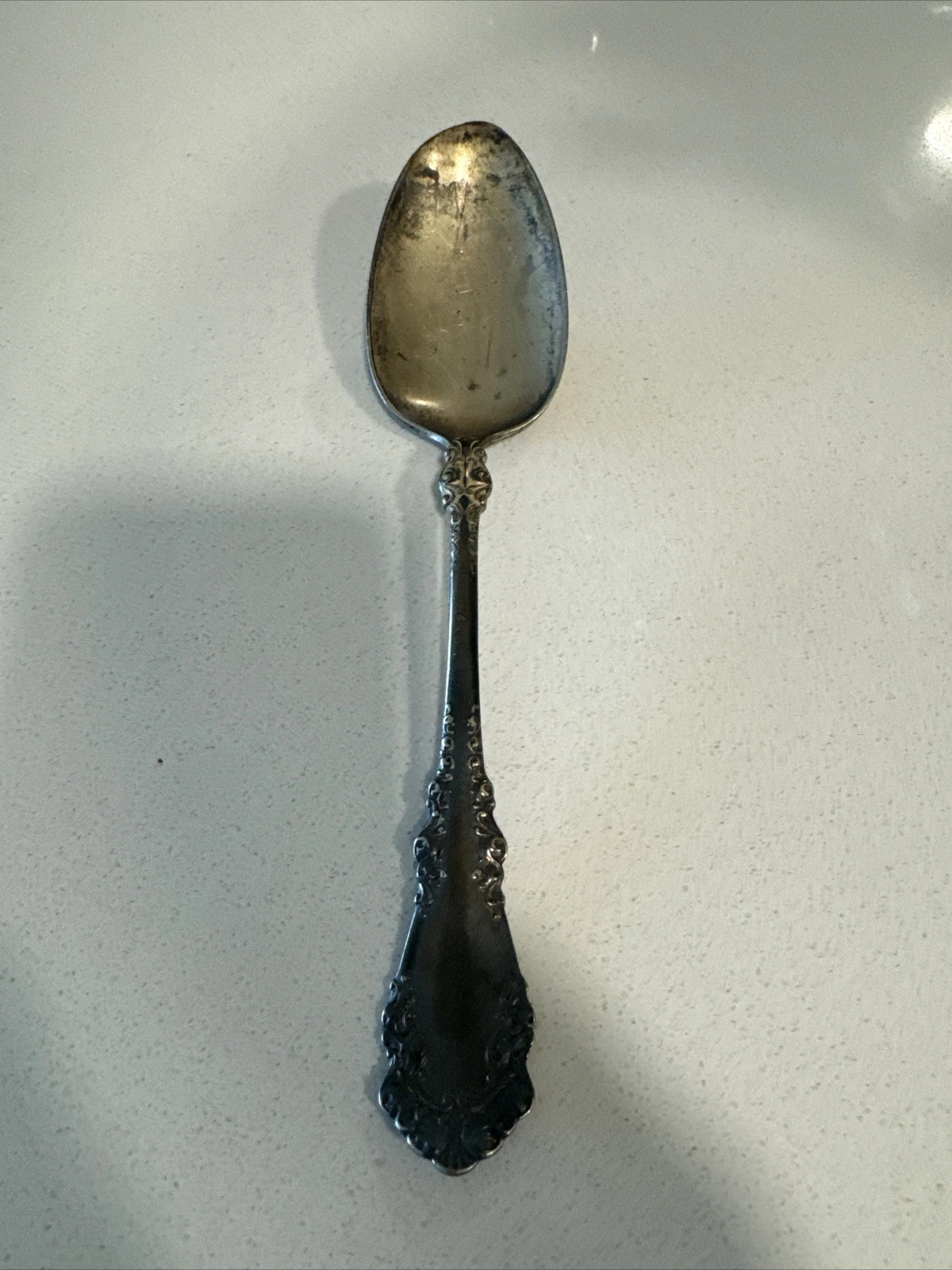 Silver Plated Large Ornate Serving Spoon Female Figure Art