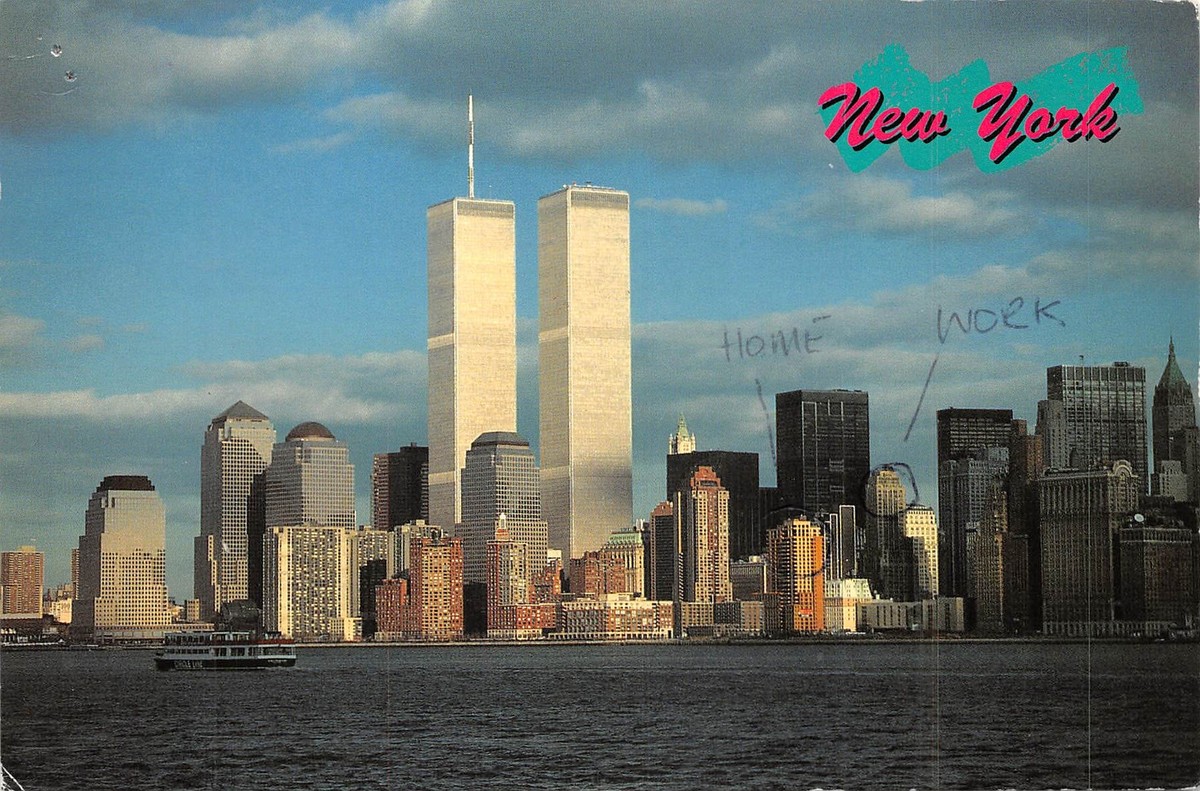 【ヴィンテージ】光る！ニューヨークEternal Twin Towers 額装 New York City Skyline TWIN TOWER'S Lighted Framed Picture