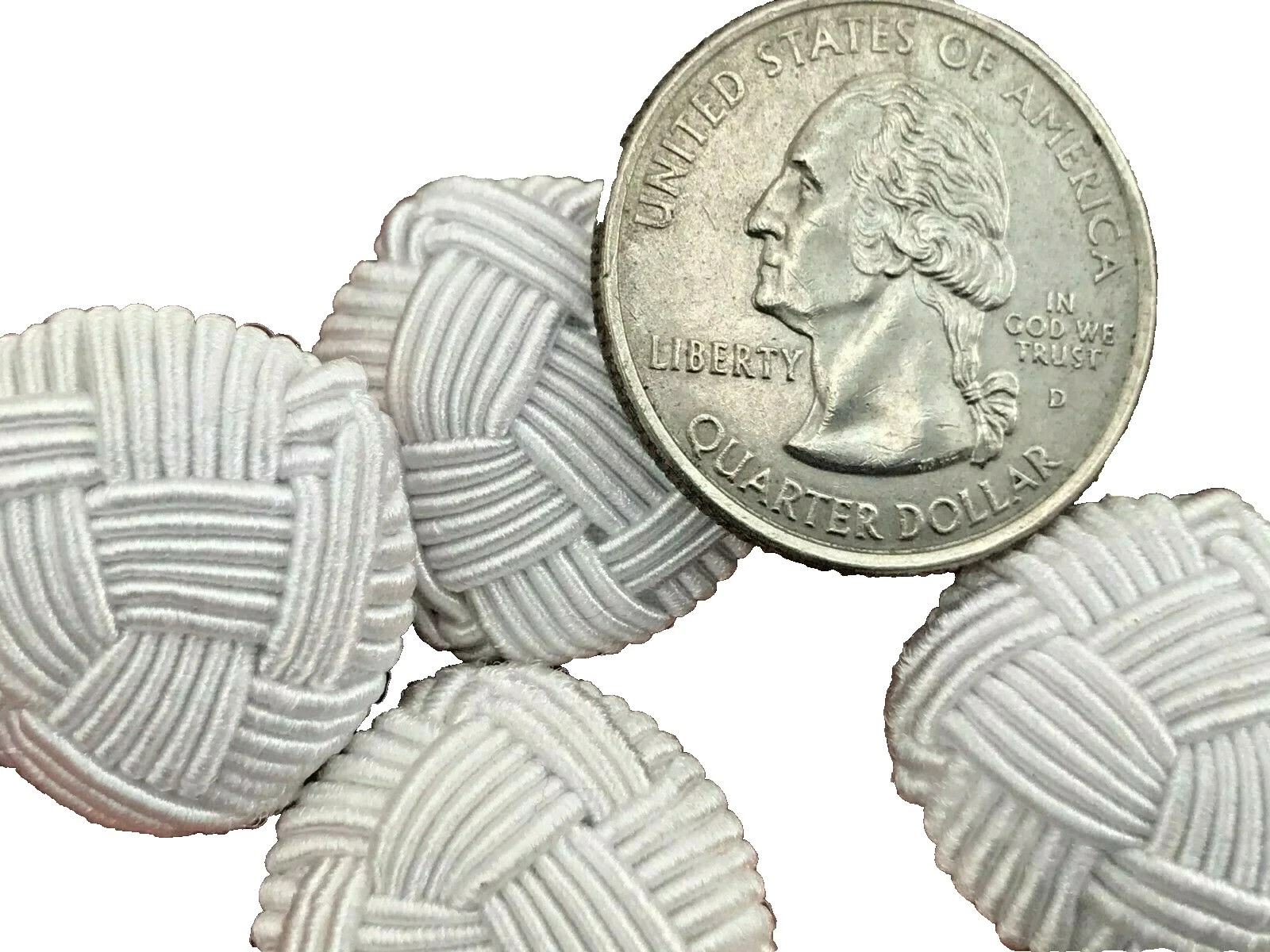 Tela Manualidades Botones de Costura Blanca