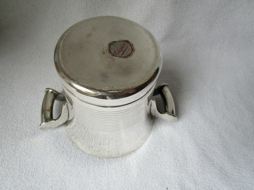 Art Deco kleiner Pikkolo Piccolo Sekt-Kühler Eiseimer versilbert Depose edel - Picture 7 of 8