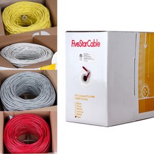 Cat5e 1000Ft CMR Rated 24AWG Solid Bare Copper Conductor UTP PVC Jaket
