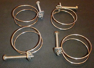 4 PC STAINLESS STEEL WIRE GRIP HOSE CLAMPS 2 3/4'' - 3'' RANGE WC75