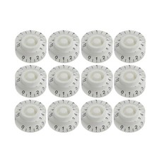 FLEOR 12PCS Volume Tone Knobs Electric Guitar Knobs Buttons White Color