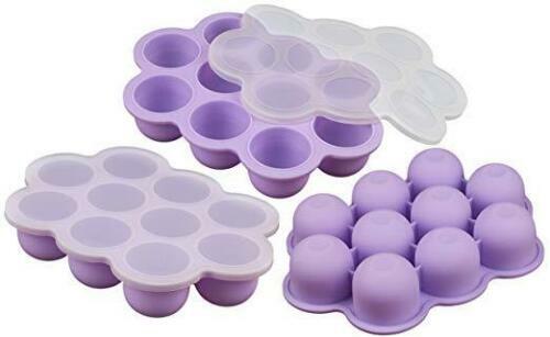 Bandejas de almacenamiento de contenedores de almacenamiento de alimentos para bebés de silicona con tapas Mash'n'Stash sin BPA - Imagen 2 de 4