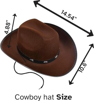 Cowboy Hat for Women & Men with Pull-on Closure, Dark Brown 