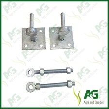 Gate Hinge Set 16mm x 150mm Long c/w Brackets and Gate Eyes