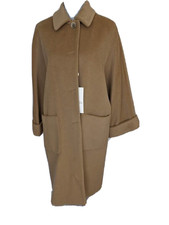 Cinzia Rocca Italy Beige Lana Wool Piemontese Single-breasted Long Coat, 6 Nwt