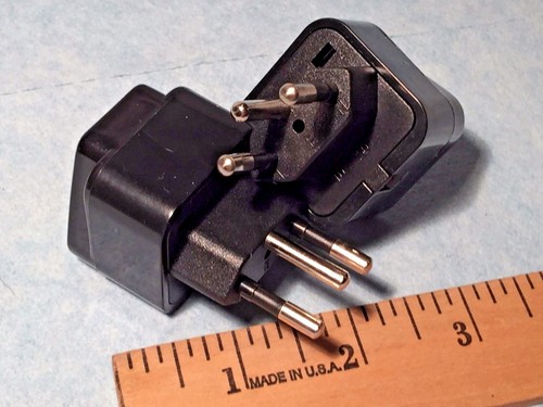 TWO (2) BRAZILIAN TYPE N UNIVERSAL TRAVEL POWER OUTLET ADAPTERS NBR14136 100/240 - Picture 3 of 10