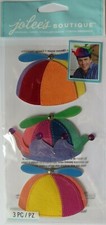 JOLEE'S BOUTIQUE DUNCE CAPS FOR HEADS 3D 3 PC STICKERS SCRAPBOOK CRAFT KID