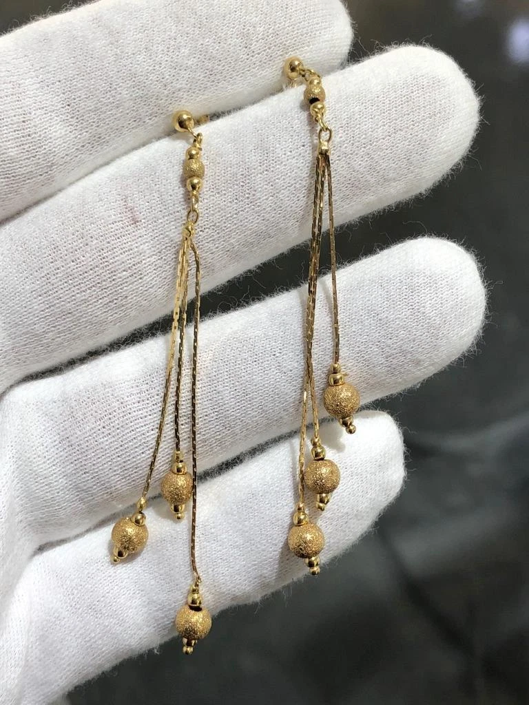 Floral Gold Plated long chain dangle earrings sui dhaga for women | eBay