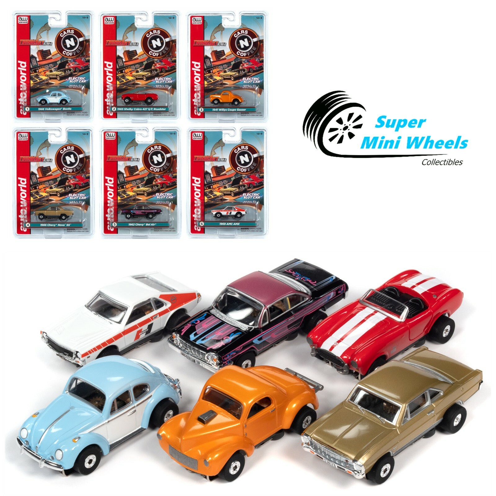 Auto World HO Slot Car SC360 Cars N' Coffee Set of 6 Cars B eBay