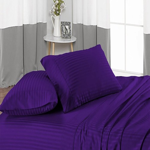 Ultimate Egyptian Cotton 1000TC 4 PCs Sheet Set Select AU Size Multi Colors - Foto 189 di 315