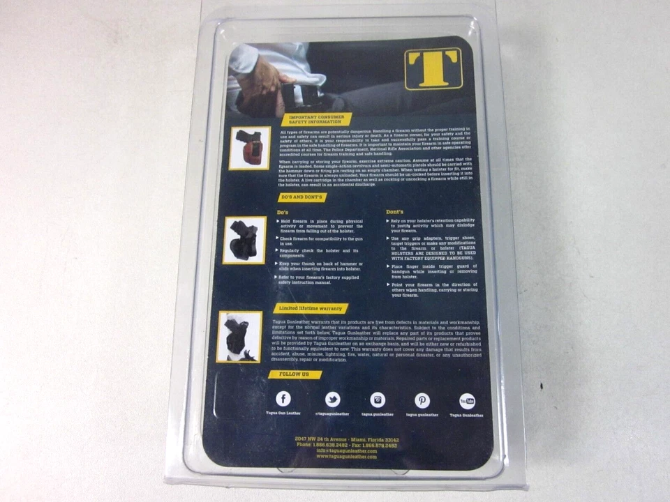 TAGUA T-SOFT 066 DIAMONBACK DB380 THUMB BREAK PANTS HOLSTER,BLACK,LEFT HAND - Image 2 of 4