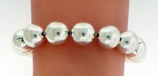 Beads Bracelet 12mm Ball 8 Inches Long New Italy Real 925 Sterling Silver