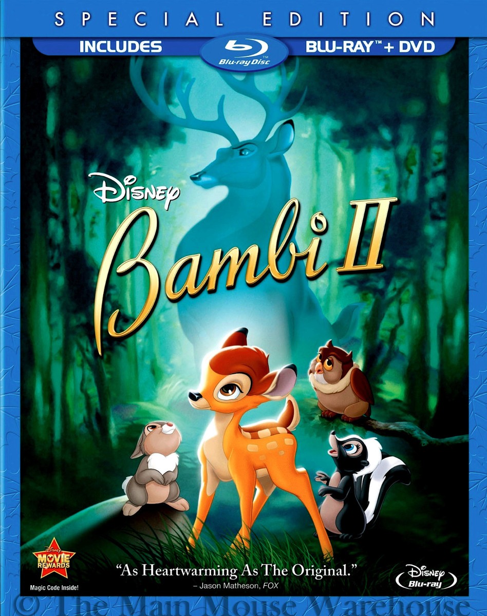 Disney Bambi Sequel II Blu-ray DVD Pack Patrick Stewart Great