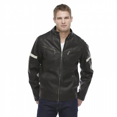 New Whispering Smith Men's Bomber Jacket Black, Size: XXL