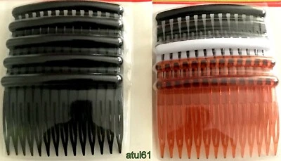 MAGIC Strong Plastic Hair Slide Grip Combs 7cm Black,brown Mix Pack of 5 Accessories