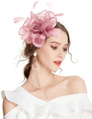Fascinator with Headband Clip Cocktail Tea Party Feather  display picture 1
