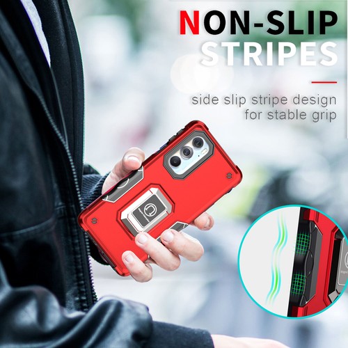 Funda de soporte magnético con anillo de metal híbrido para Motorola Edge 2022 - Imagen 5 de 9