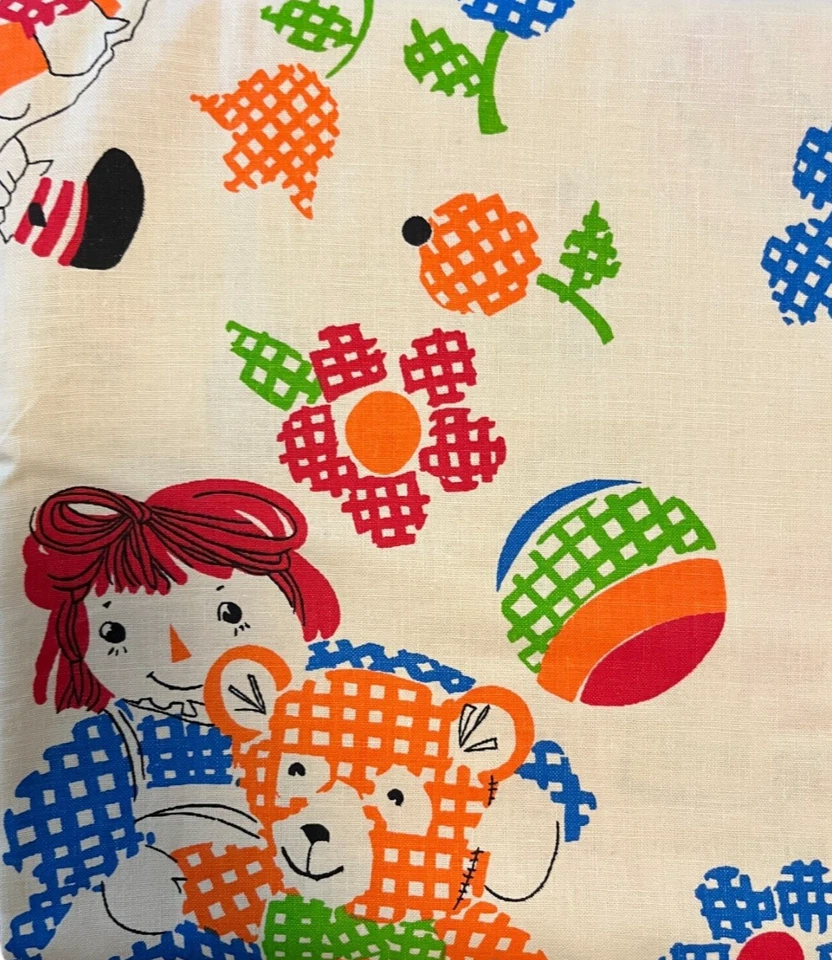 Tela Raggedy Ann por yarda guinga floral lona de algodón Andy Ragdoll de colección Foto 4 de 4