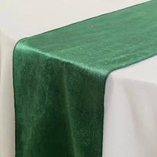 HUNTER GREEN 12x107" Premium Velvet Table Runner Wedding Linens  Decorations