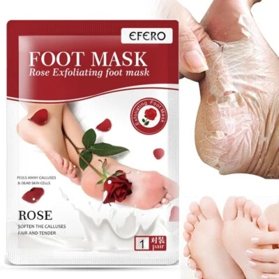 EFERO Exfoliating Peel Foot Socks Mask Soft Baby Feet Renewal Removes Dead Skin Callus