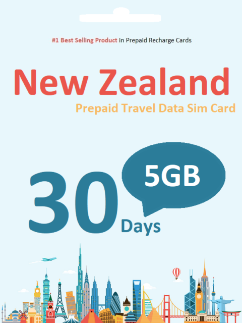 New Zealand Travel - 30 days 5GB Vodafone NZ Prepaid data SIM card 4G/LTE