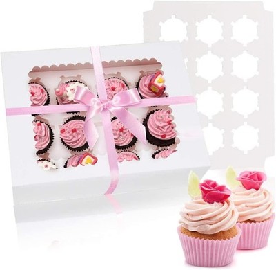 Rarapop 6 Pack Cupcake Boxes for 12 Cupcakes