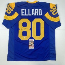 Autographed/Signed HENRY ELLARD Los Angeles LA Blue Football Jersey JSA COA Auto