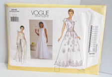 Vogue 2240 Straight or Flared Wedding Dresses Misses' 12-16 Pattern Uncut