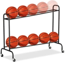 Basketball Rack Ball Storage Holder Shooting Training Rack with Wheels
