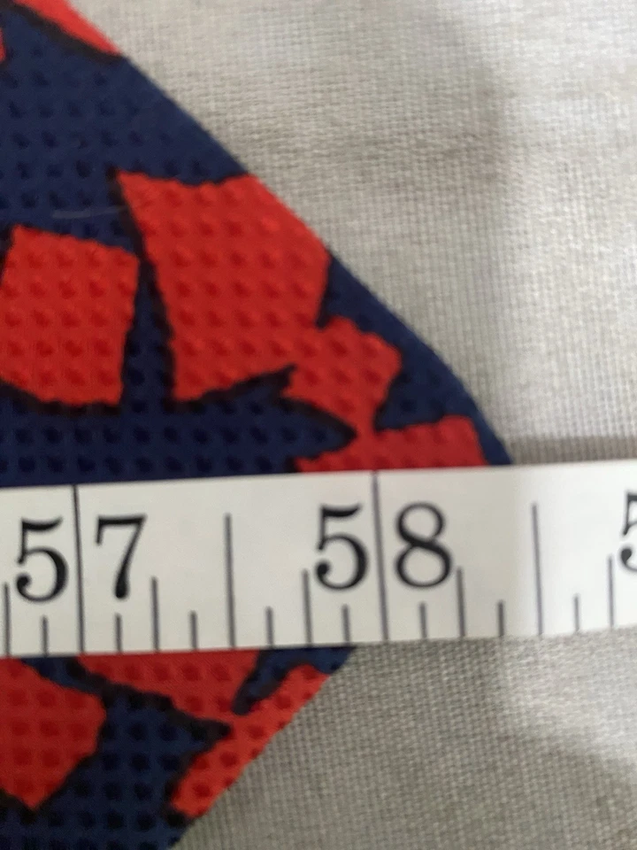 Corbata de seda vintage retro años 80 Tino Cosma para hombre hecha en Italia roja y azul geométrica Foto 3 de 4